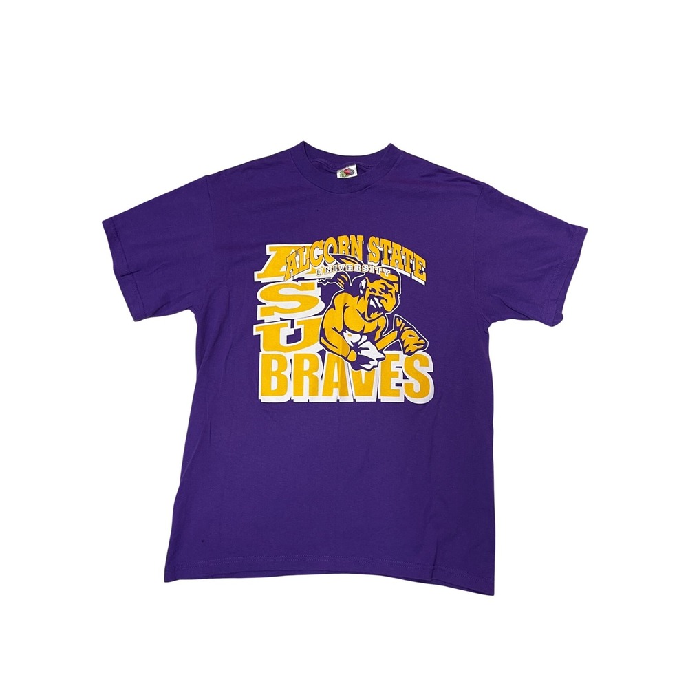 Alcorn State Braves Purple‎ T Shirt Fruit of the Loom Mens Size Medium